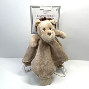 NWT Modern Baby Snuggle Blankie LION Crinkle Security Blanket Lovey 14" x14"